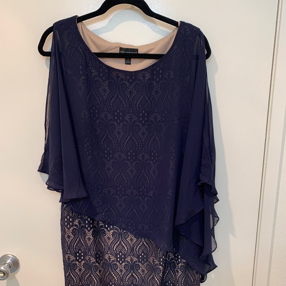 Evening Dress with Transparent Shawl